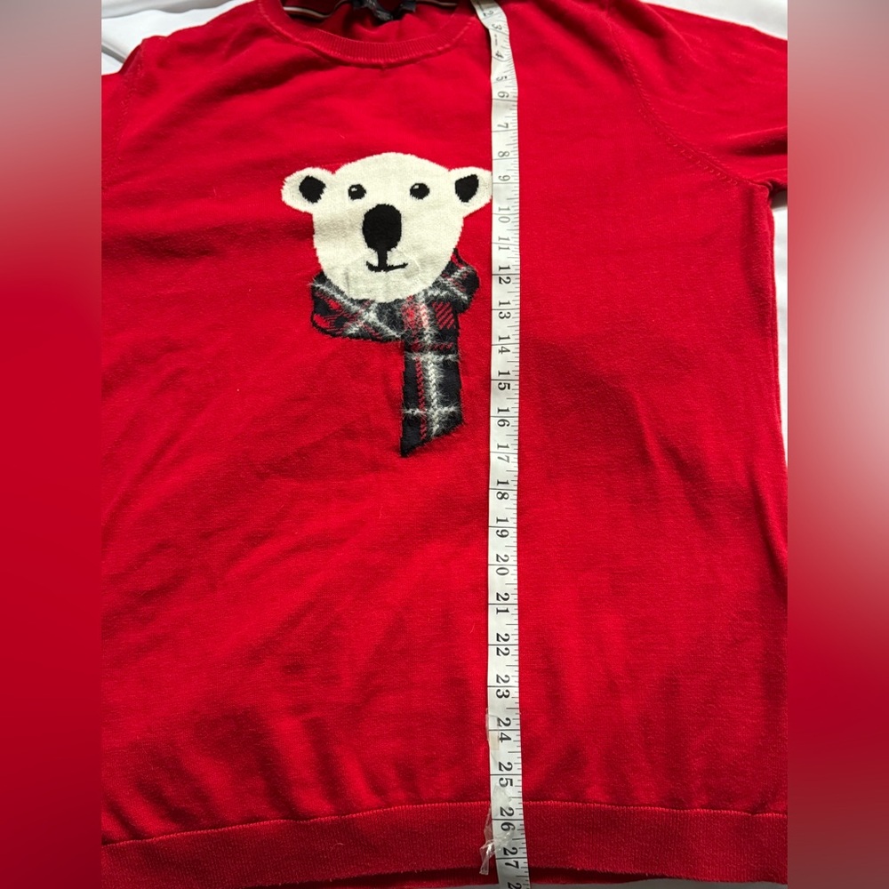 TOMMY HILFIGER Cozy Polar Bear Red Knit Sweater - Picture 11 of 12